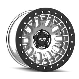 Dirty Life DT-3 17X9 6x139.7 -12 Offset - Machined Finish w/ Simulated Beadlock