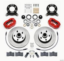 Cargar imagen en el visor de la galería, Wilwood Forged Dynalite-M Front Kit 11.30in 1 PC Rotor&amp;Hub Red 1970-1973 Mustang Disc &amp; Drum Spindle