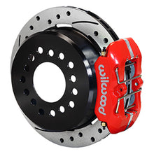 Cargar imagen en el visor de la galería, Wilwood Dynapro 12 Bolt Low-Pro Rear Kit w/ E-Brake 11in Drilled &amp; slotted / 2.75-2.81in off - Red