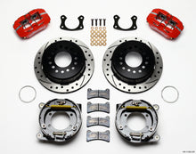 Cargar imagen en el visor de la galería, Wilwood Dynapro Low-Profile 11.00in P-Brake Kit Drill-Red New Big Ford 2.50in Off Staggered Mount