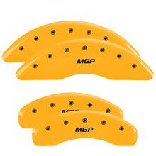 Cargar imagen en el visor de la galería, MGP 4 Caliper Covers Engraved Front &amp; Rear MGP Yellow finish black ch