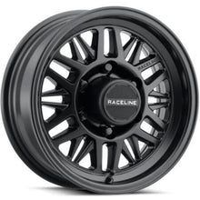 Load image into Gallery viewer, Raceline 451B Ryno TR Trailer 14x6in / 5X4.5 BP / 0mm Offset / 3.19mm Bore - Satin Black