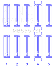 King Engine Bearings Chevrolet 121Ci/Ln2 134Ci (Size +1.0mm) Main Bearing Set