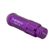 Cargar imagen en el visor de la galería, NRG 700 Series M12 X 1.5 Steel Lug Nut w/Dust Cap Cover Set 21 Pc w/Locks &amp; Lock Socket - Purple