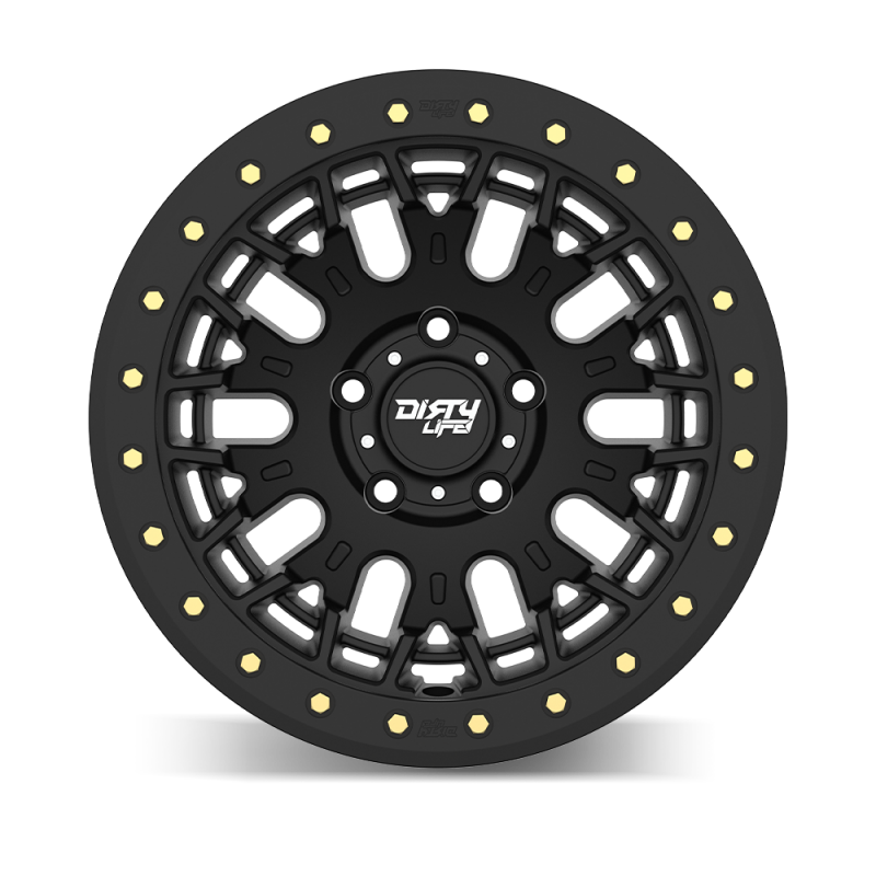 Dirty Life DT-3 17X9 5x127 -12 Offset - Satin Black w/ Simulated Beadlock