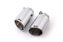 Cargar imagen en el visor de la galería, Remus Stainless Steel 102mm Angled Rolled Edge Chrome w/Adj Clamp Tail Pipe Set (Pair)