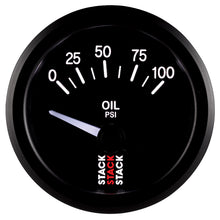Cargar imagen en el visor de la galería, Autometer Stack Instruments 52mm 0-100 PSI 1/8in NPTF Electronic Oil Pressure Gauge - Black