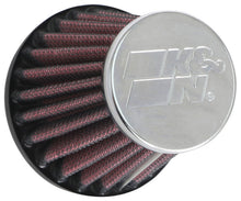 Cargar imagen en el visor de la galería, K&amp;N Universal Round Tapered Chrome Filter 1.563in Flange ID x 3in Base OD x 2in Top OD x 3in H
