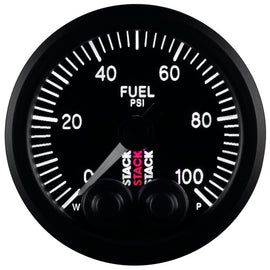 Autometer Stack Instruments Pro Control 52mm 0-100 PSI Fuel Pressure Gauge - Black (1/8in NPTF Male)