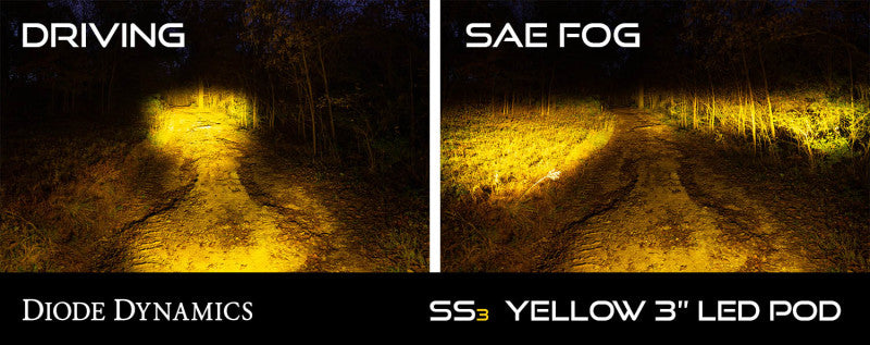 Diode Dynamics SS3 Pro ABL - Yellow SAE Fog Flush (Single)