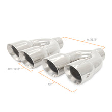 Cargar imagen en el visor de la galería, Mishimoto Universal Steel Muffler Tip 2.5in Inlet Dual Y Polished