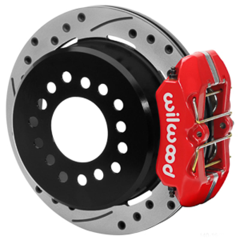 Wilwood Chevy Monte Carlo Forged 4 Piston DynaPro Red Caliper HP32 VV D&S Rotor - 11.00x0.81