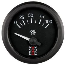 Cargar imagen en el visor de la galería, Autometer Stack Instruments 52mm 0-100 PSI 1/8in NPTF Electronic Oil Pressure Gauge - Black