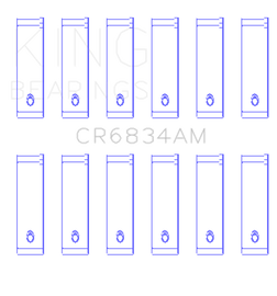 King Engine Bearings Chrysler 3.3/3.8 V6 +.002 Os/Od (Size +0.50mm) Connecting Rod Bearing Set