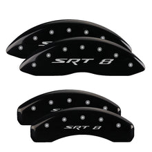 Cargar imagen en el visor de la galería, MGP 4 Caliper Covers Engraved Front &amp; Rear SRT8 Black finish silver ch