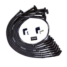 Cargar imagen en el visor de la galería, Moroso BBC Over Valve Cover 135 Deg Plug HEI Sleeved Ultra Spark Plug Wire Set - Black