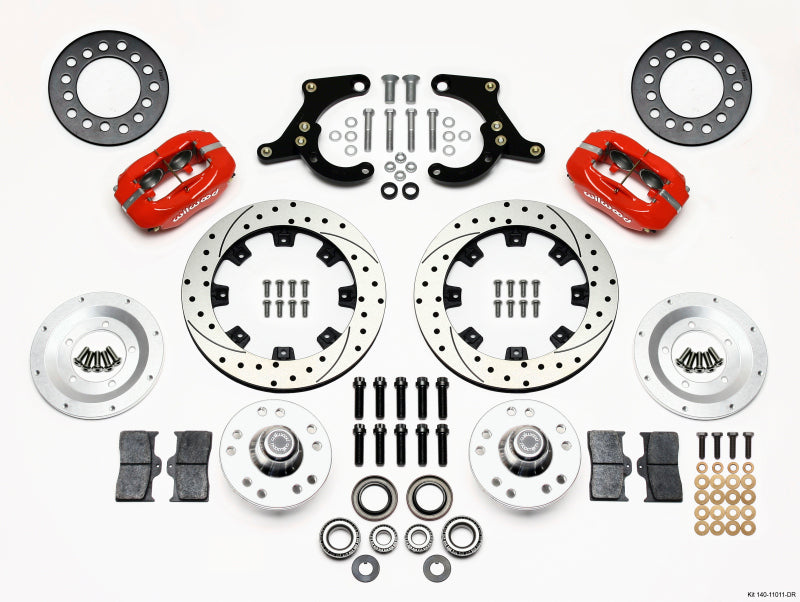 Wilwood Forged Dynalite Front Kit 11.75in Drilled Red 59-64 Chevy Impala / 63-64 Corvette