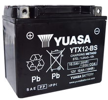 Cargar imagen en el visor de la galería, Yuasa YTX12-BS Maintenance Free AGM 12-Volt Battery w/Bottle