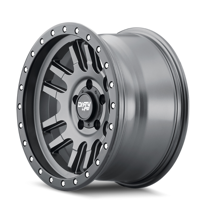 Dirty Life 9309 Canyon Pro 17x9/6x139.7 BP/0mm Offset/106mm Hub Satin Graphite Whl - Beadlock