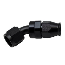 Cargar imagen en el visor de la galería, DeatschWerks 8AN Female Swivel 45-Degree Hose End PTFE (Incl 1 Olive Insert) - Anodized Matte Black