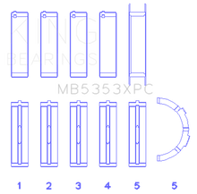 Cargar imagen en el visor de la galería, King Engine Bearings Ford 281 4.6L SOHC 16v  Performance Main Bearing Set - Coated