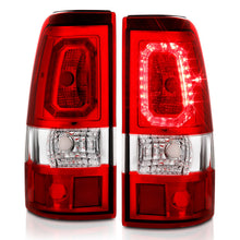 Cargar imagen en el visor de la galería, ANZO 1999-2002 Chevy Silverado 1500 LED Taillights Plank Style Chrome With Red/Clear Lens