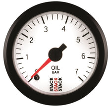 Cargar imagen en el visor de la galería, Autometer Stack 52mm 0-7 Bar M10 Male Pro Stepper Motor Oil Pressure Gauge - White