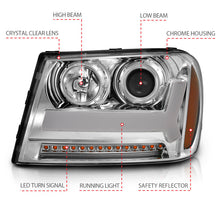 Load image into Gallery viewer, ANZO 2006-2009 Chevrolet Trailblazer Projector Headlights w/ Plank Style Design Chrome w/ Amber