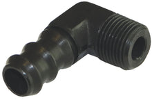 Cargar imagen en el visor de la galería, Moroso Air/Oil Separator Fuel Line Fitting - 3/8in to 1/2in Hose - 90 Degree - Black - Single