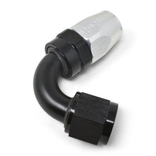 Cargar imagen en el visor de la galería, Russell Performance -10 AN Black/Silver 120 Degree Tight Radius Full Flow Swivel Hose End