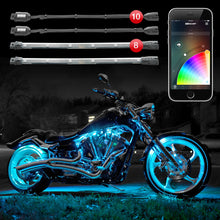 Load image into Gallery viewer, XK Glow Strip Million Color XKCHROME Smartphone App ATV/Motorcycle LED Light Kit 10XPod + 8X10In