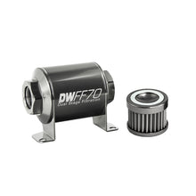 Cargar imagen en el visor de la galería, DeatschWerks Stainless Steel 8AN 40 Micron Universal Inline Fuel Filter Housing Kit (70mm)