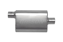 Cargar imagen en el visor de la galería, Gibson CFT Superflow Offset/Center Oval Muffler - 4x9x18in/2.5in Inlet/2.5in Outlet - Stainless