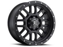 Cargar imagen en el visor de la galería, ICON Alpha 20x9 8x6.5 19mm Offset 5.75in BS 125.2mm Bore Satin Black Wheel