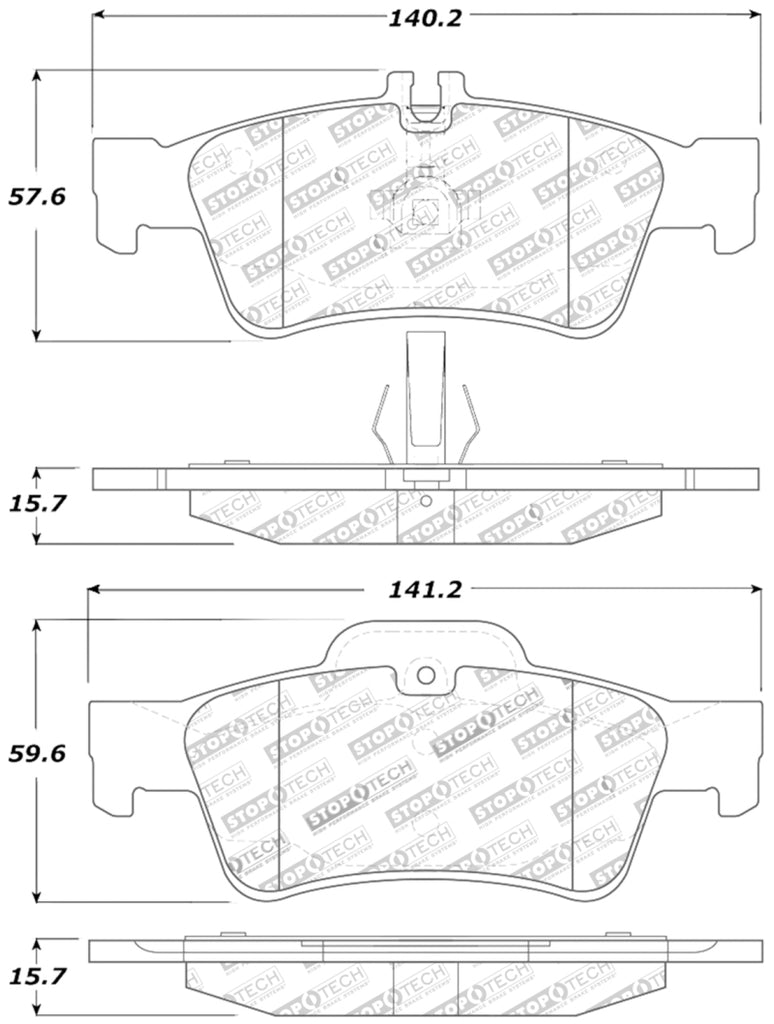 StopTech Street Touring Mercedes Benz Rear Brake Pads