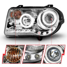 Cargar imagen en el visor de la galería, ANZO 2005-2010 Chrysler 300C Projector Headlights w/ Halo Chrome (CCFL) G2
