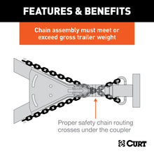 Load image into Gallery viewer, Curt 48in Safety Chain w/2 S-Hooks (5000lbs Clear Zinc Packaged)