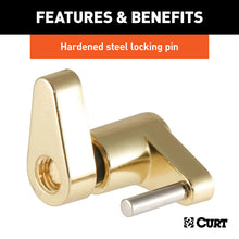 Load image into Gallery viewer, Curt Coupler Lock (1/4in Pin 3/4in Latch Span Padlock Brass-Plated)