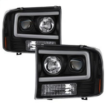 Cargar imagen en el visor de la galería, Spyder 99-04 Ford F250 Super Duty Projector Headlights - Light Bar - Black PRO-YD-FF25099V2-LB-BK