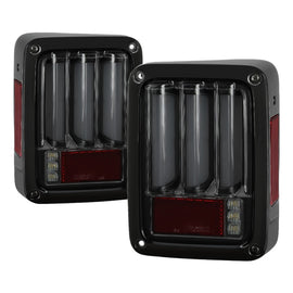 Spyder 07-16 Jeep Wrangler Version 2 Light Bar LED Tail Lights - Smoke (ALT-YD-JWA07V2-LBLED-BSM)