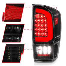 Cargar imagen en el visor de la galería, ANZO 16-21 Toyota Tacoma LED Tail Lights - w/ Light Bar Sequential Black Housing &amp; Clear Lens