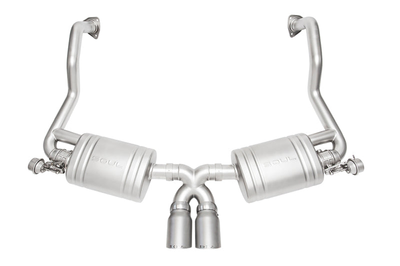 SOUL 09-12 Porsche 987.2 Cayman / Boxster Valved Exhaust - Slash Cut Signature Satin Tips