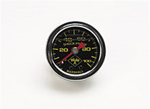 Cargar imagen en el visor de la galería, Russell Performance 100 psi fuel pressure gauge black face chrome case (Liquid-filled)