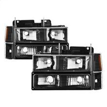 Cargar imagen en el visor de la galería, Xtune Chevy Suburban 94-98 Headlights w/ Corner &amp; Parking Lights 8pcs Black HD-JH-CCK88-AM-BK-SET