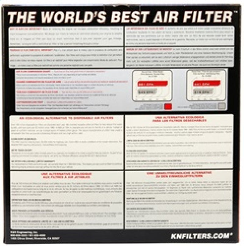 K&N Replacement Air Filter GM CARS V8, 1966-76