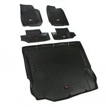 Cargar imagen en el visor de la galería, Rugged Ridge Floor Liner Front/Rear/Cargo Black 2011-2018 Jeep Wrangler JK 2 Dr