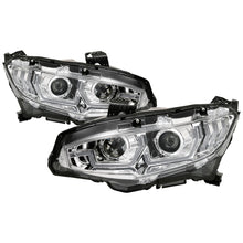 Cargar imagen en el visor de la galería, Spyder 16-18 Honda Civic 4Dr w/LED Seq Turn Sig Lights Proj Headlight - Chrome - PRO-YD-HC16-SEQ-C