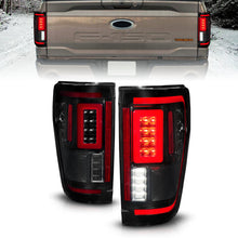 Load image into Gallery viewer, ANZO 21-23 Ford F-150 LED Taillights Seq. Signal w/BLIS Cover - Black Smoke