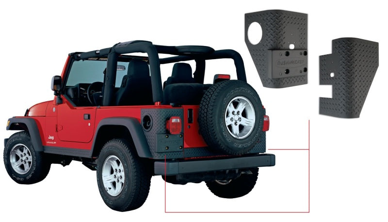 Bushwacker 97-06 Jeep Wrangler Trail Armor Rear Corners - Black