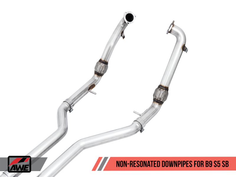 AWE Tuning Audi B9 S5 Sportback Track Edition Exhaust - Non-Resonated (Black 90mm Tips)